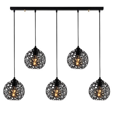 Lustre pour îlot de cuisine 5 lumières Ladaker