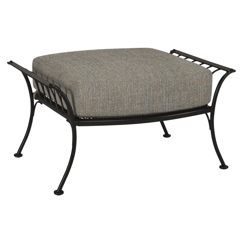 Monterra Rectangle Outdoor Sunbrella® Ottoman Patio Ottoman, Kindle Silk, Carbon Black