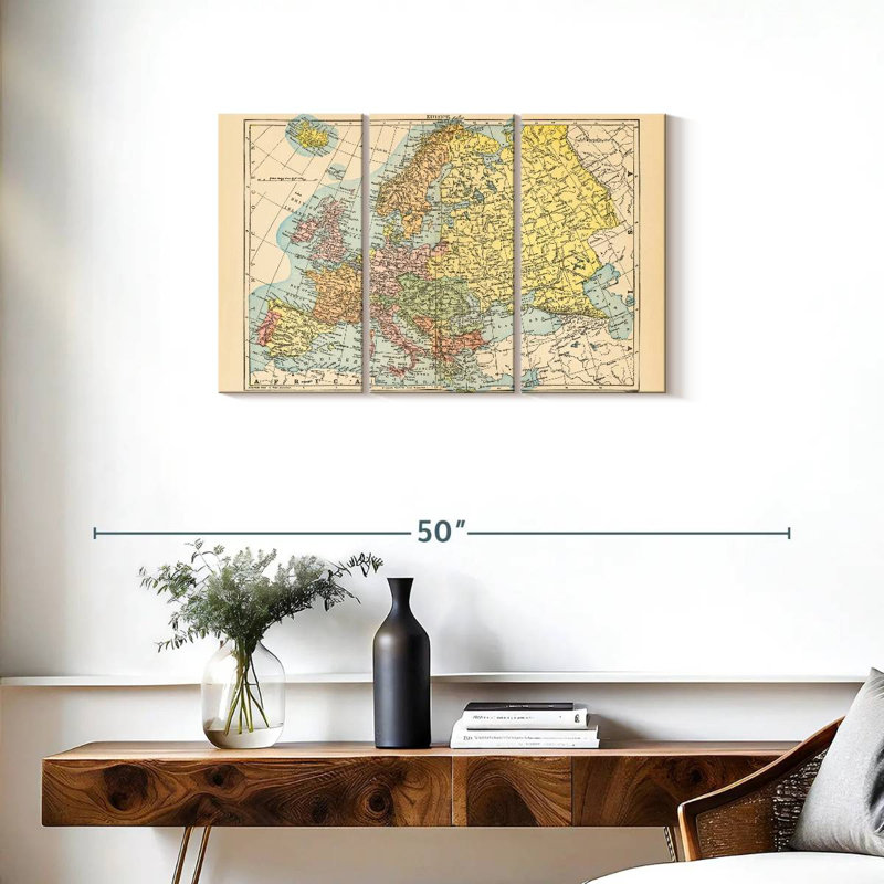 Carte d'Alazia de l'Europe, H 20 po x l 33 po