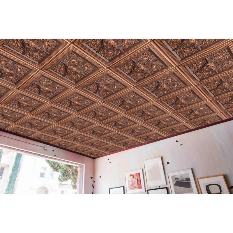 Carreau de plafond en PVC 2 pi x 2 pi Falkirk Perth, Cuivre antique
