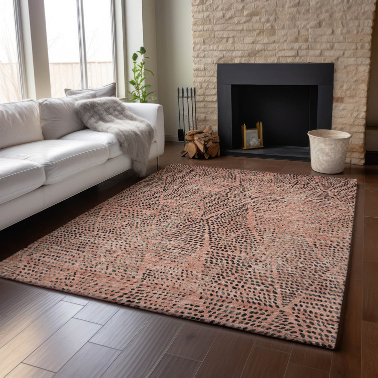 Premium Machine Washable Cerrito AMF591 Salmon Rug