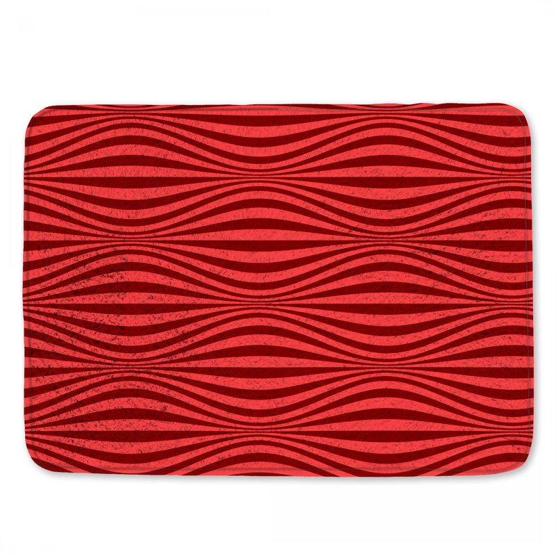 Tapis de bain Red Wavy Lines, L 24 po x L 17 po