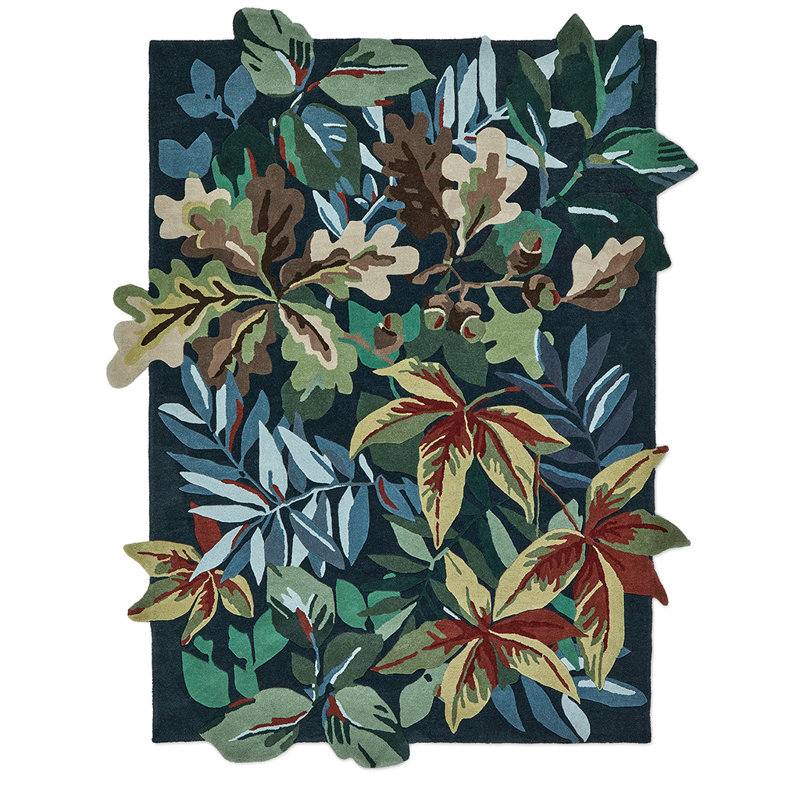 Hand Tufted Wool Floral Area Rug, Rectangle 8'2" x 11'6"