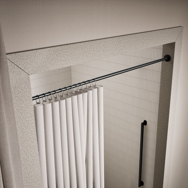 Tringle de douche Elate, Noir mat