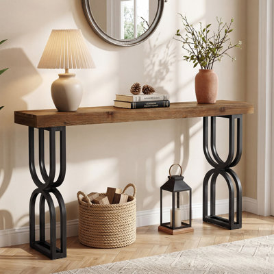 82cm Solid Wood Top Console Table