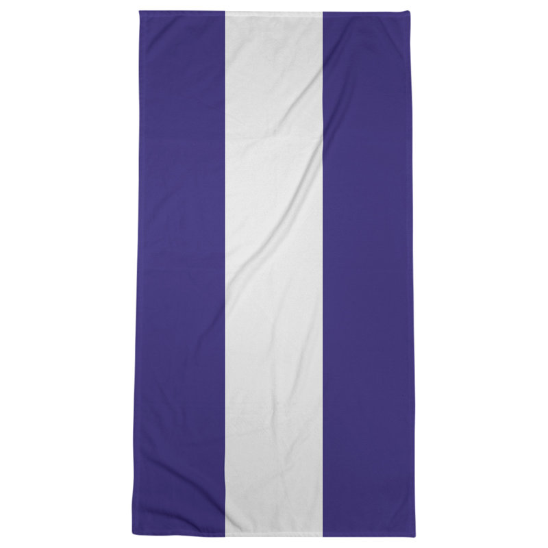 Beach Towel, Dark Purple/White