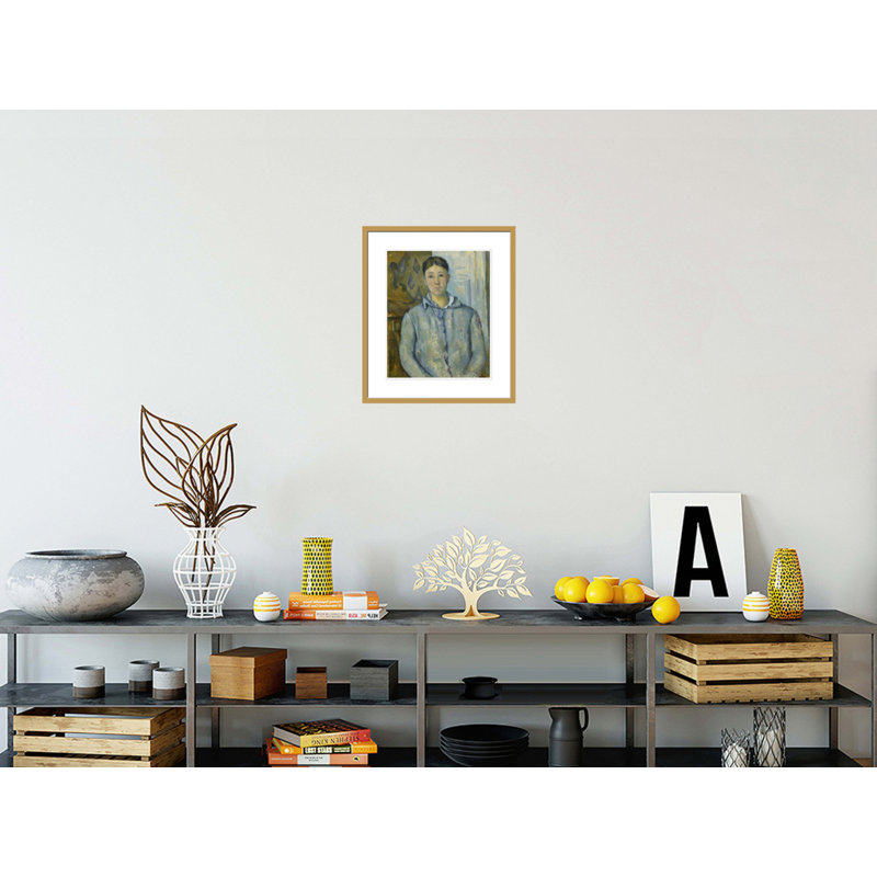 «Madame Cezanne in Blue» par Paul Cézanne, impression giclée encadrée, H 20,51 po x l 17,75 po