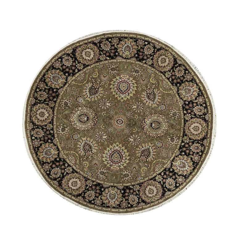 Manchuria Wool Oriental Area Rug in Brown/Black