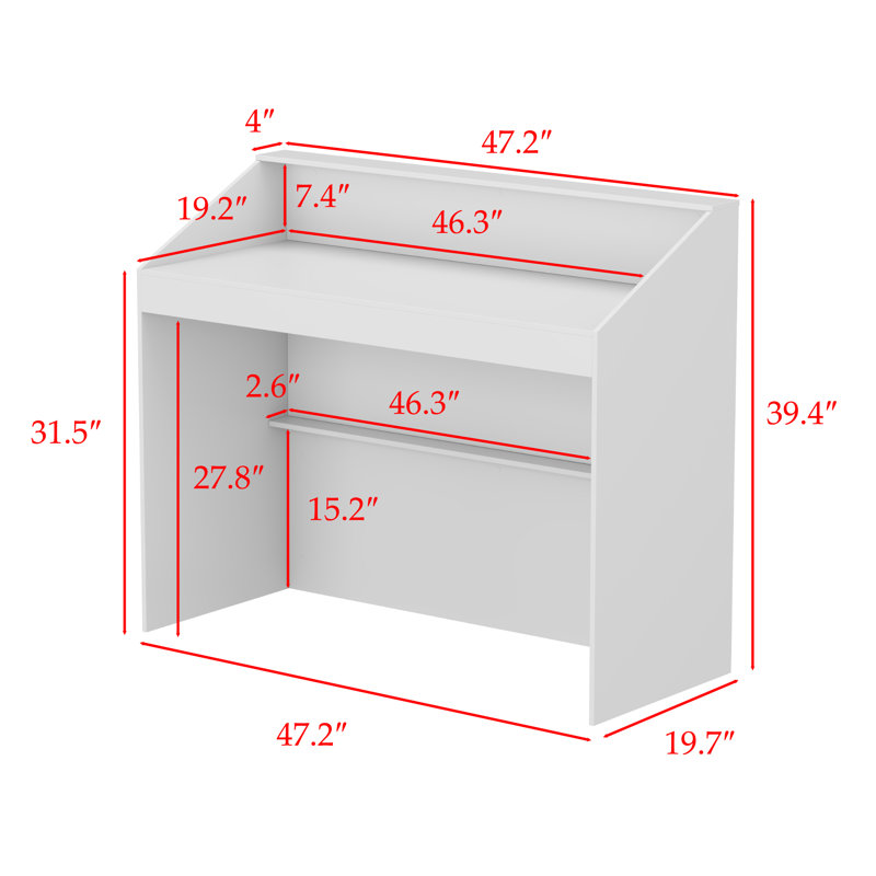 Rectangle Manufactured Wood Reception Desk