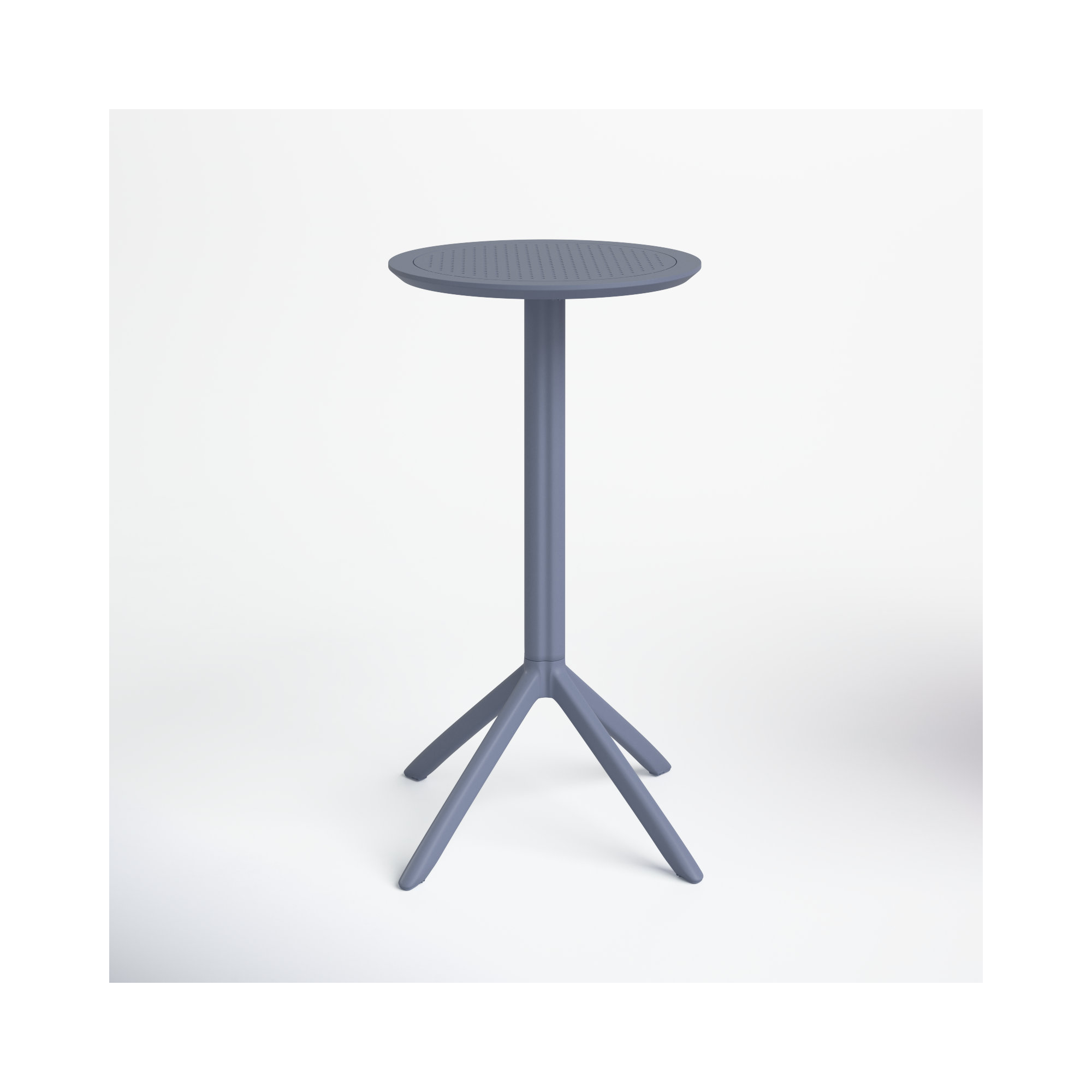 Plastic/Resin 2 - Person Round Table, 42.5'' H x 23.6'' W x 23.6'' L, Dark Gray