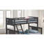 Lit superposé simple au-dessus de double de style moderne transitionnel avec échelle et finition grise-956386120