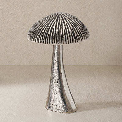 Sculpture en métal 6,5 "champignon en aluminium