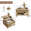 Table basse à plateau relevable cannelé 31,5 pouces avec rangement ouvert et caché (table incluse seulement)-214091309