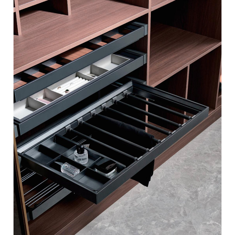 Sliding Trouser Rack with Jewelry Tray