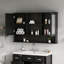 Armoire à pharmacie murale 60 po avec portes à double miroir, tablettes réglables, rangement ouvert, charnières à fermeture en douceur 60 po-35553306