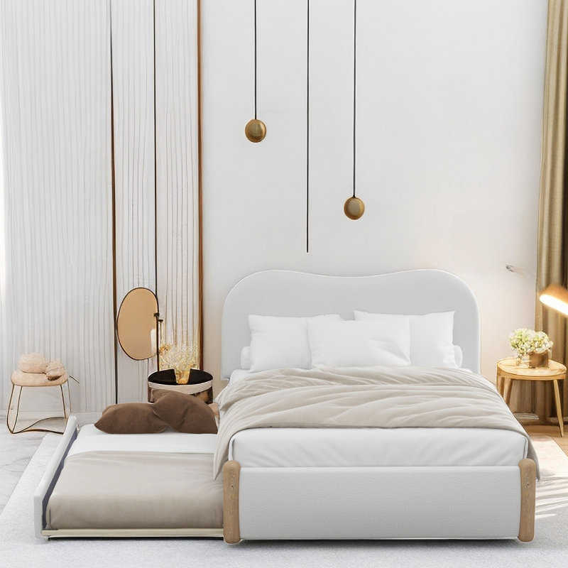 Lit plateforme Berber, Double, Blanc