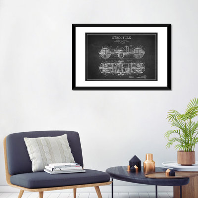 " Edward N. Darrow Gyrocycle Patent Sketch (Charcoal) " by Aged Pixel
