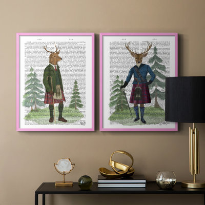 Scottish Deer Alistair McStag, complet, reproduction de livre - reproduction encadrée de qualité supérieure - prête à être accrochée - pas de clous requis - pas de clous requis
