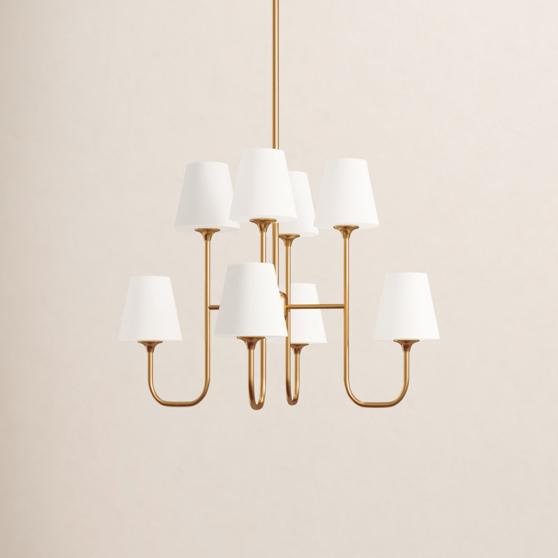Lane 8 - Light Dimmable Tiered Chandelier, Vibrant Gold