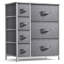 Commode 5 tiroirs Sorbus avec structure en acier et plateau en bois - Gris-1776578135