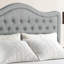Tête de lit tapissier réglable avec tête de lit classique en lin fin et capitonnage à boutons - Convient aux grands lits simples et grands-381245622-381245618