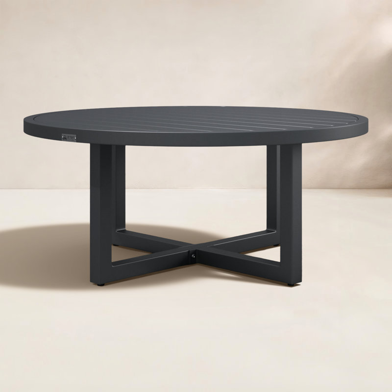 Table de conversation en aluminium Chaker, gris