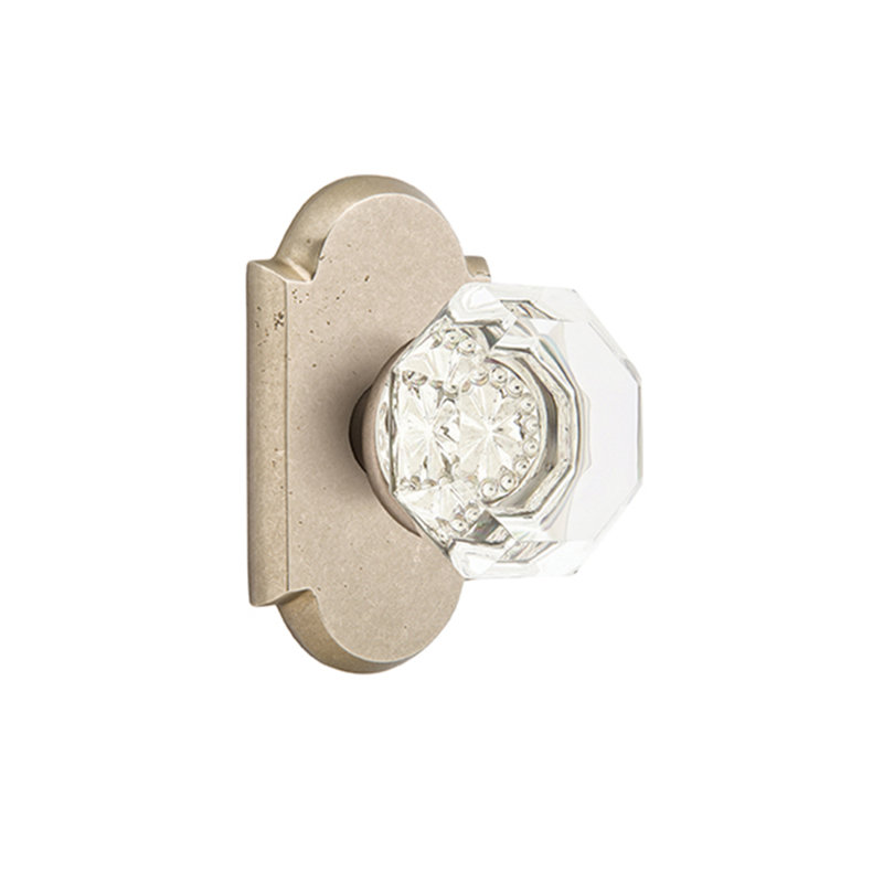 Ensemble de boutons de passage Emtek avec bouton de rosette et de vieille ville Sandcast # 1, Cascade bronze blanc