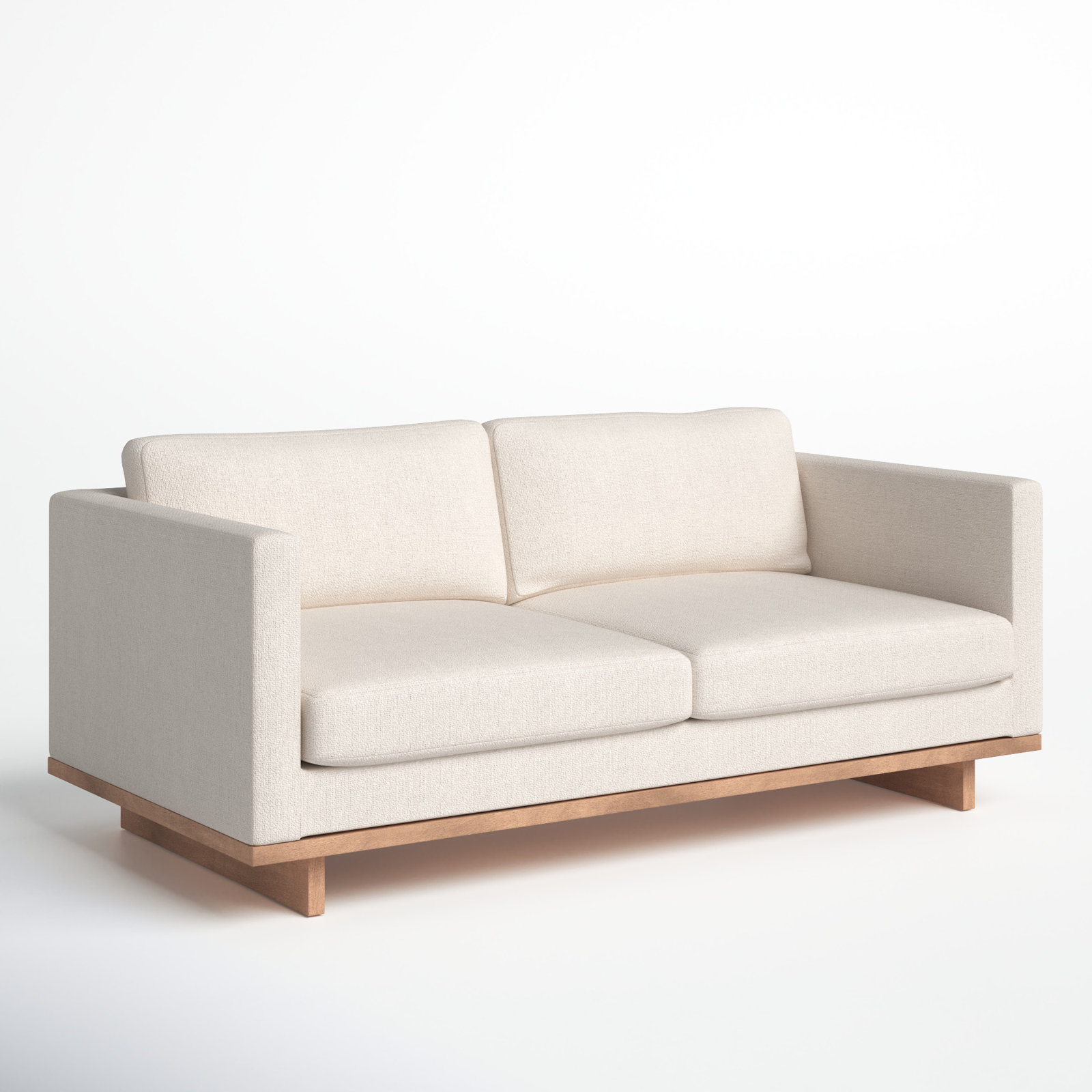 Menades 84'' Upholstered Sofa, Irving Taupe, Antique Cocoa