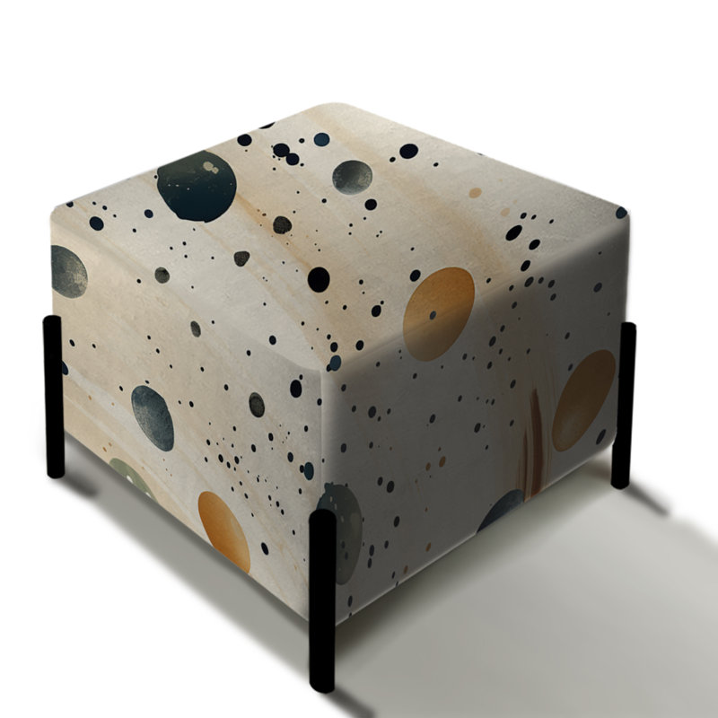 Rustic Splendor Polka Dots Pattern - Polka Dots Square Ottoman