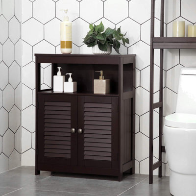Bathroom Floor Cabinet with Double Shutter Doors Bathroom Floor Cabinet with Double Shutter Doors