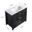 Meuble-lavabo de 36 po avec lavabo simple, meuble-lavabo encastré, armoire de rangement avec 2 portes et 2 tiroirs, fermeture en douceur, rangement multifonctionnel-115922326