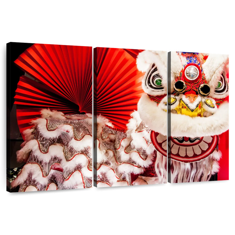 Danse du lion chinois Nicci, H 24 po x l 38 po
