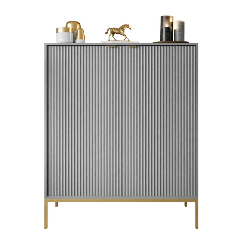 Amala 104cm W Chest of Drawers, Grey/Brown/Blue