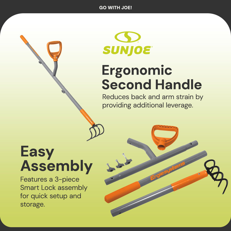 ErgieShovel Ergonomic Cultivator, 4-Tine Garden Tool, D-Grip Handle, CLTV45