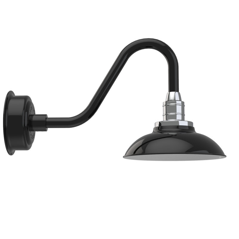 Luminaire de grange d’extérieur Ludwicka, Noir, H 12,52 po x l 10 po x P 21,25 po