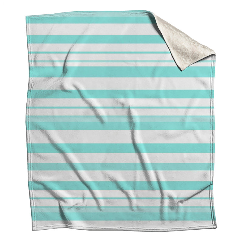 Light Blue White Stripes Blankets, 60in W x 80in H