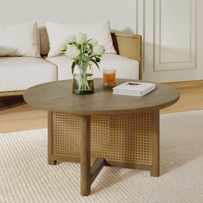 Table basse en rotin et bois Aylen
