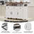 46.5'' Farmhouse Kitchen Island With Drape Of Beads, Power Outlet, Rolling Kitchen Cart On Wheels With Drop Leaf, 3 Doors , 3 Drawers And Internal Iron Shelf, For Kitchen, Dining Room, Black-731766553
