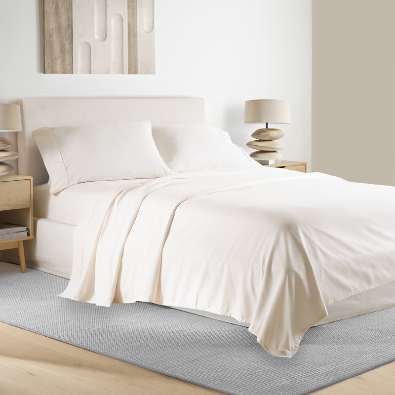 Lux Enzyme-Washed Double-Brushed 4pc. Sheet Set, Full/Double, Off White