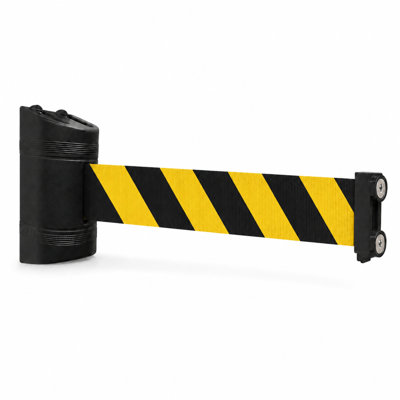 Barrière murale magnétique rétractable L 120 po (noir / jaune)