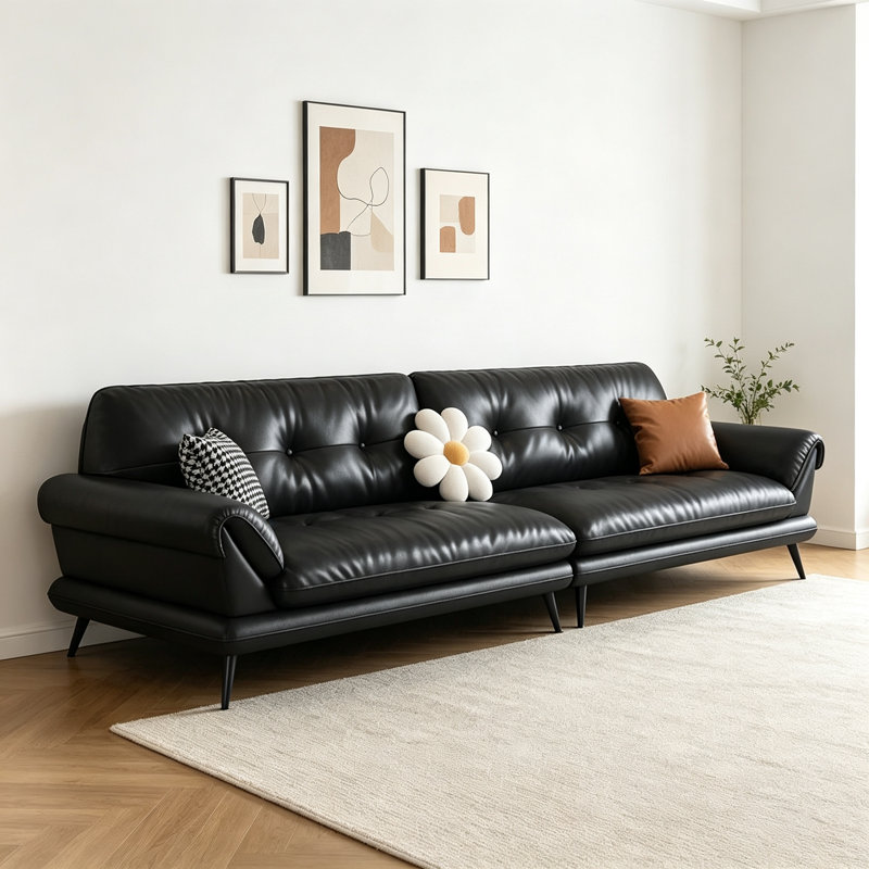 Italian Minimalist Design Black Sofa