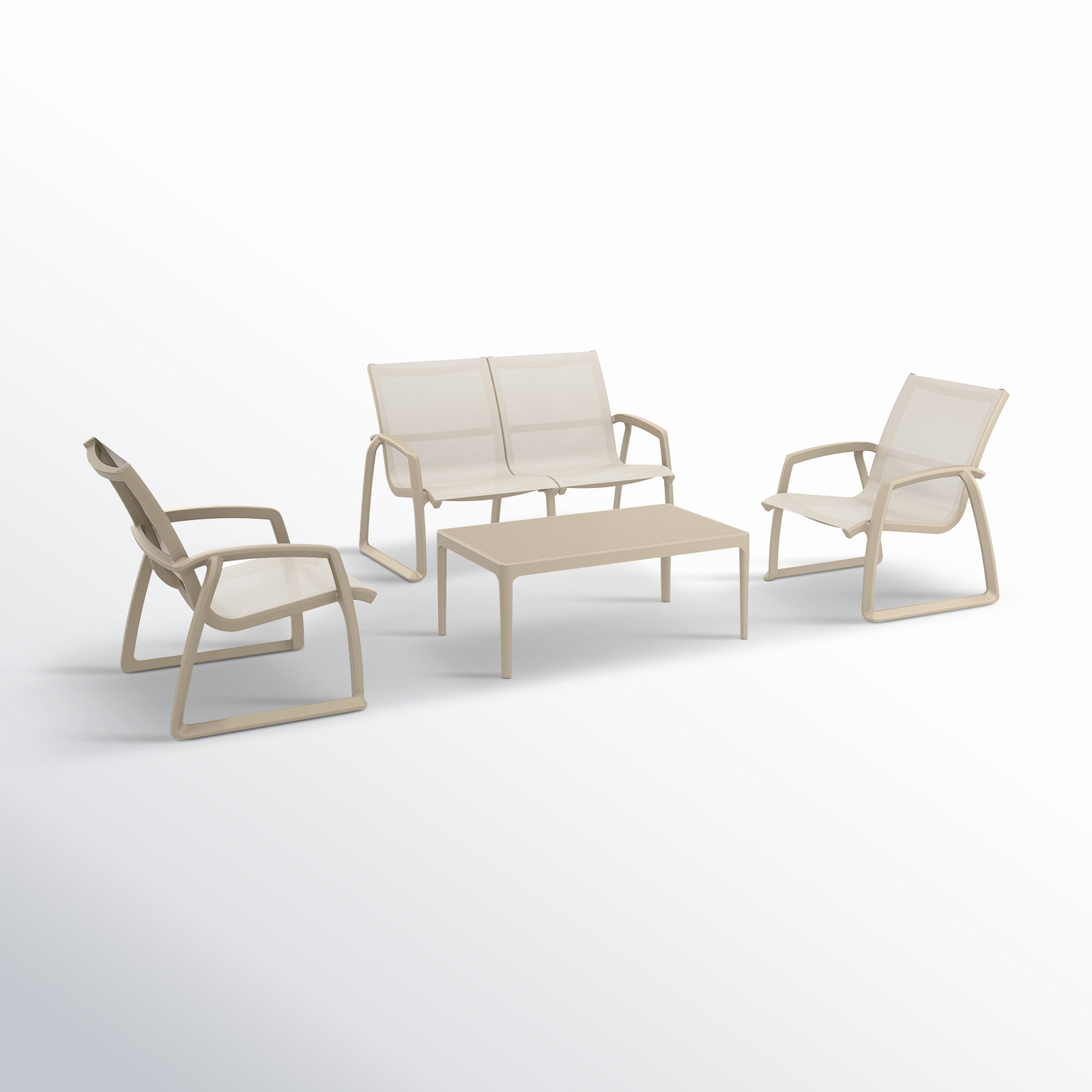 Farrah 4 - Person Patio Conversation Set, Taupe