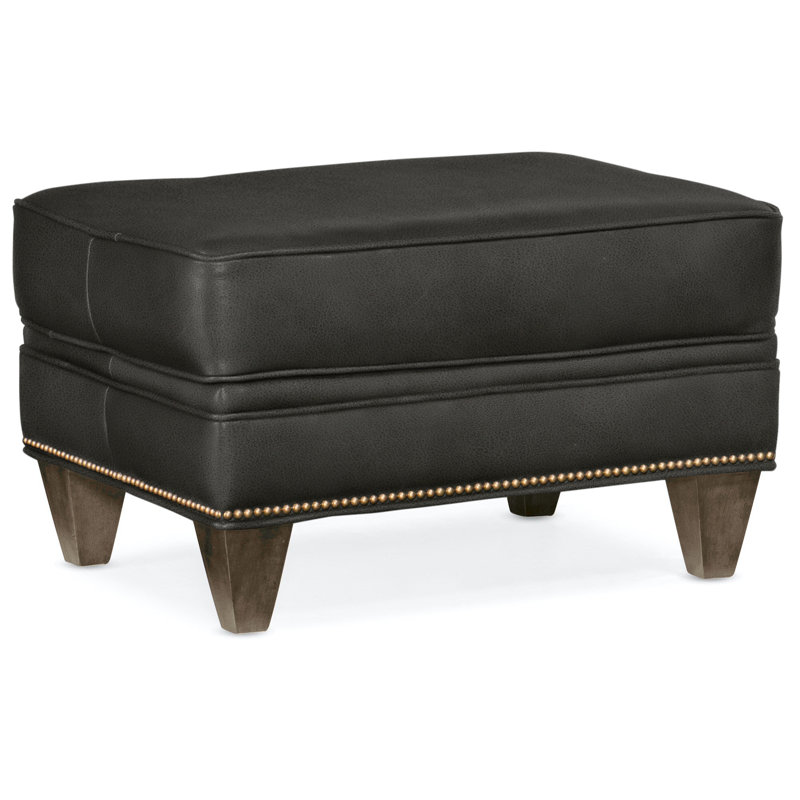 Reddish Ottoman, French Natural, Cobblestone, Aline Light Gray Stonewash Genuine Leather