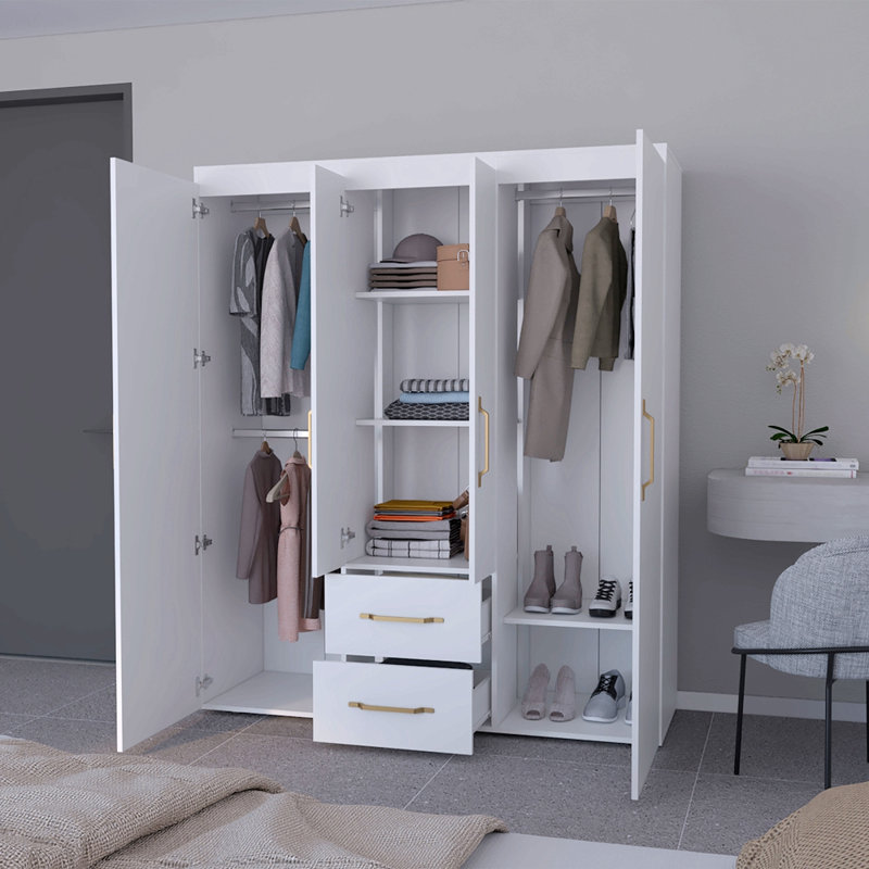Armoire, chambre à coucher pour vêtements, blanc