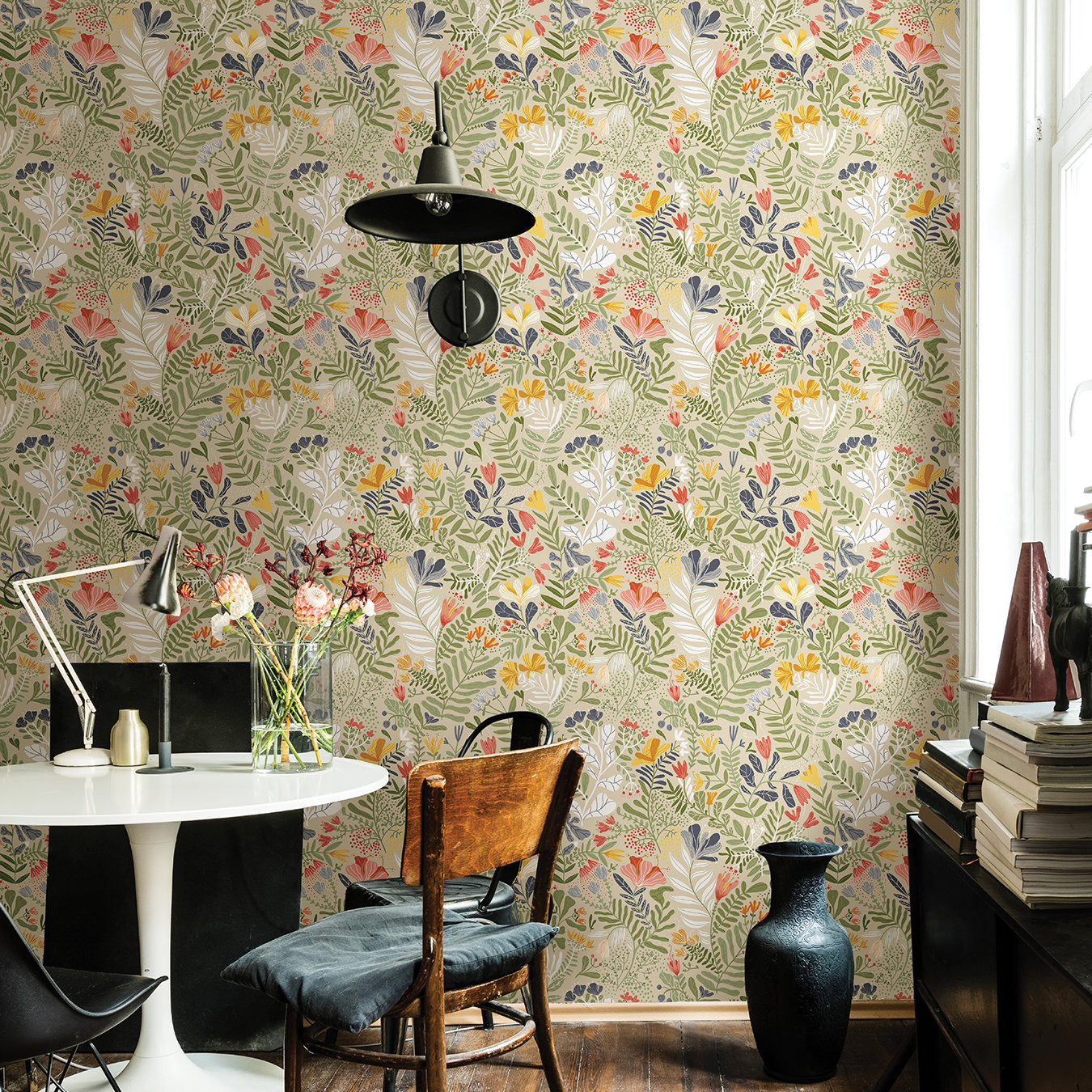 Ackworth Wallpaper Roll, Beige/Green