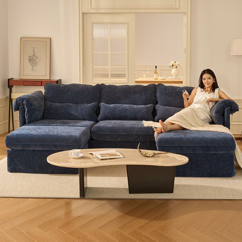Sofa, 3-U Shaped, Navy