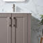 Meuble-lavabo simple 24 po moderne en bois noir kaki avec plateau en céramique