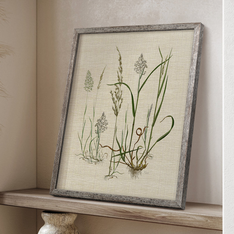 Linen Grasses II Framed Print - Solid Wood 48356, 30'' H x 24'' W
