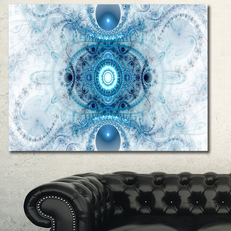« light blue fractal pattern », impression sur toile tendue, H 30 po x l 40 po x P 1 po