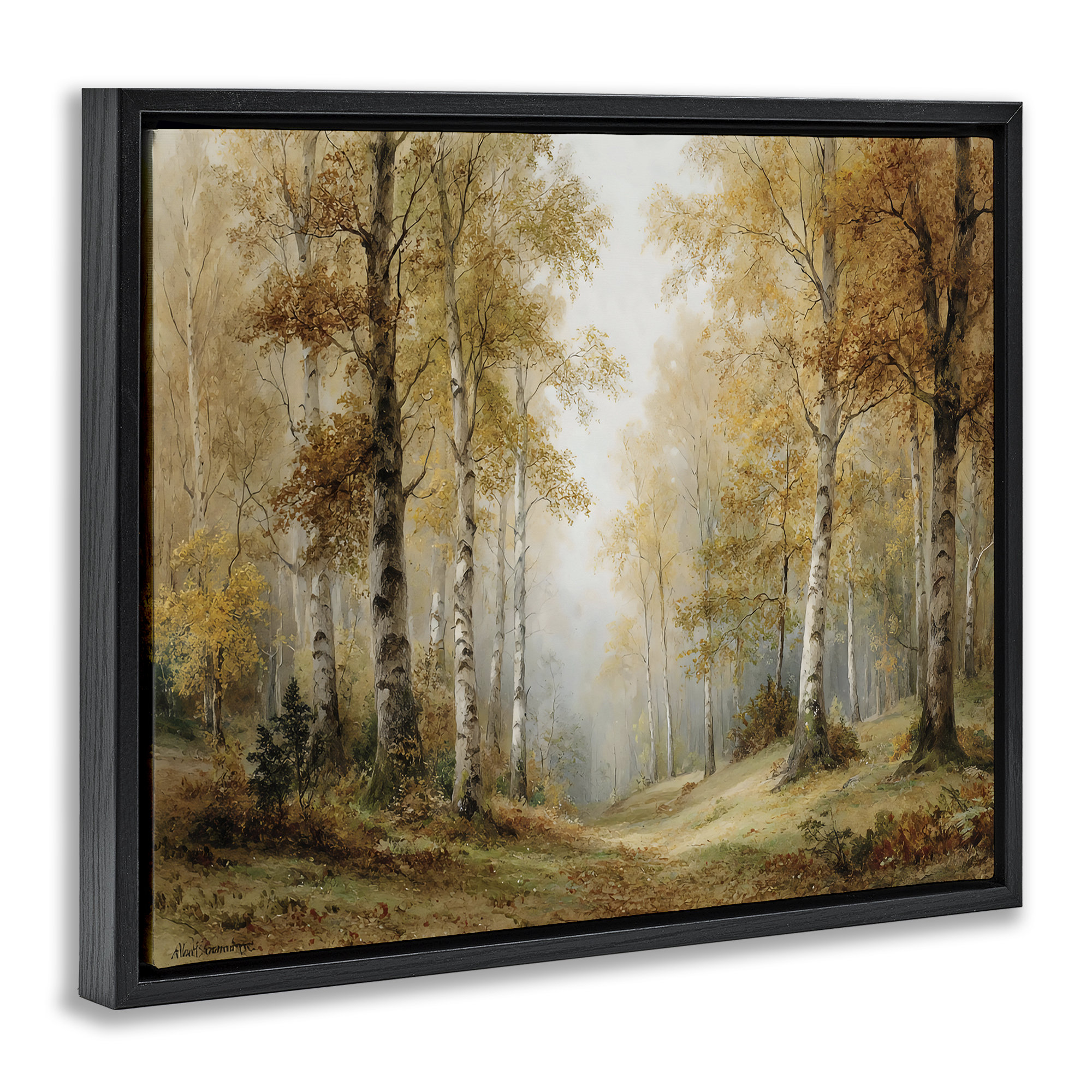 Ebern Designs Birch Forest Pathway Floating Frame, design by LSR Design ...